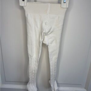 Epeius 12-24M Girls Cozy White Knit Baby Tights
